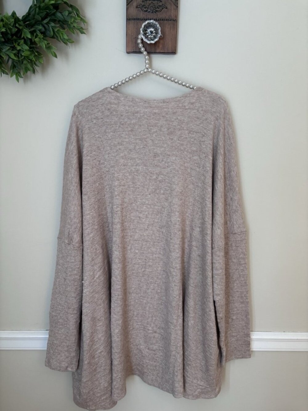 NWT Dear Scarlett Womens Size 2X Tan Cardigan Sweater Pockets Open Front - Picture 5 of 8